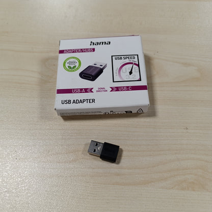 269405 - ADAPTUES HAMA USB C, USB A MASHKULL NË FEMËR (PËR LIDHJEN E PC, LAPTOP, MACBOOK, TABLET, KABLO OSE HUB, ME TRANSFERIM TË TË DHËNAVE ME SHPEJTËSI SUPER 10 GBIT/S, USB 3.2 GEN2)