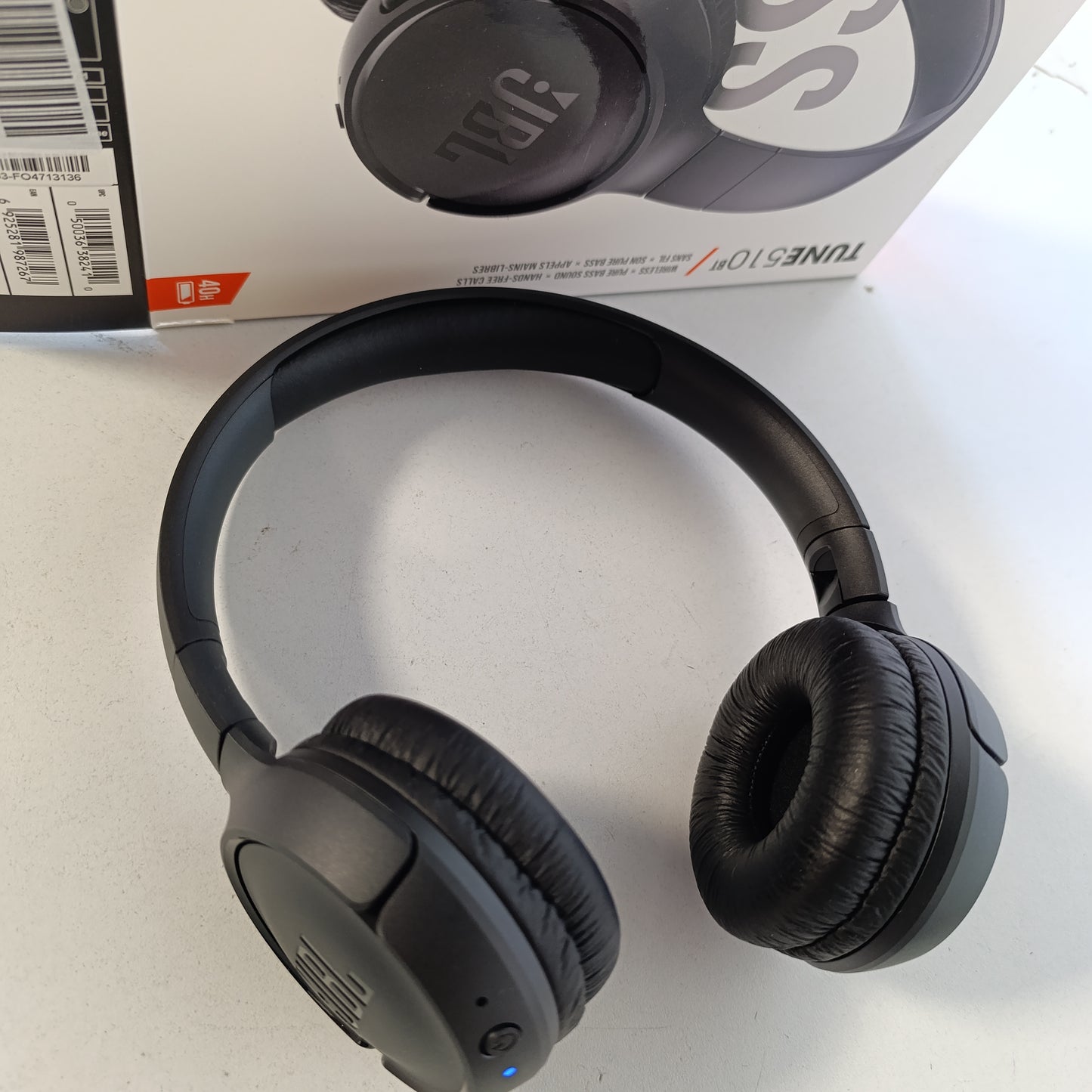 268068 - JBL TUNE 510 BT – Kufje Bluetooth On-Ear – Të zeza – Kufje të palosshme – Jetëgjatësi e baterisë deri në 40 orë