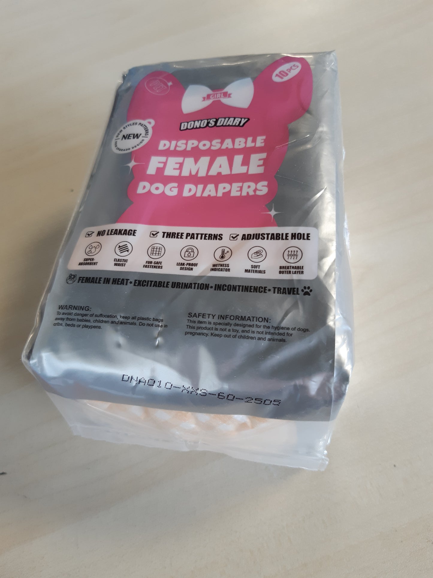 168810 - DONO Pelena të Disponueshme për Qen Femra, me Tregues Lagështie, Super Thithëse, të Papërshkueshme, të Përshtatshme për Femra në Nxehtësi dhe Këlyshë të Vegjël që Urinojnë