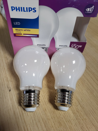 168475 - PHILIPS Llamba LED Classic E27 me Filament, 100W, Acar i Mbuluar, Dritë e Bardhë e Ngrohtë, Ndriçim LED, Kursim Energjie, Jetëgjatësi e Gjatë