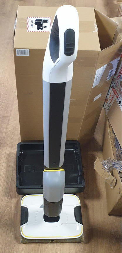 204001 - KÄRCHER Pastrues Dyshemesh të Forta FC 7 pa Tel - Fshesë Elektrike dhe pa Tel për Dhe Dysheme 135 m² - Pastrim i Lehtë me 71 dB, në Një Kalim, i Bardhë