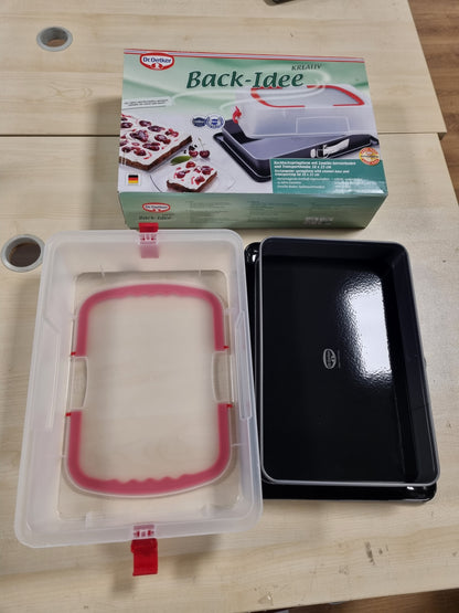 221484 - Dr. OETKER Tavë Drejtkëndëshe me Sustë 43.5 x 29.5 x 10.5 cm, rezistente ndaj prerjeve dhe gërvishtjeve, veshje smalti jo-ngjitëse