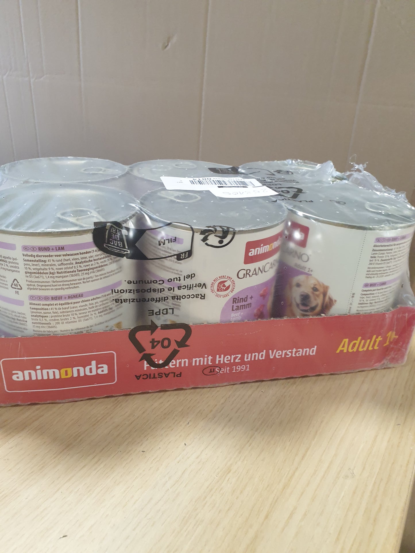 253106 - ANIMONDA Ushqim i lagësht për qen GranCarno me mish viçi dhe qengji, 6 x 800 g, Pa drithëra dhe pa sheqer