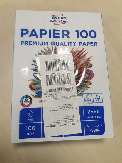 269093 - AVERY Letër për Printer/Fotokopjues Zweckform 2566, 500 fletë, 100 g/m², DIN A4, e bardhë e ndezur, për të gjithë printerët