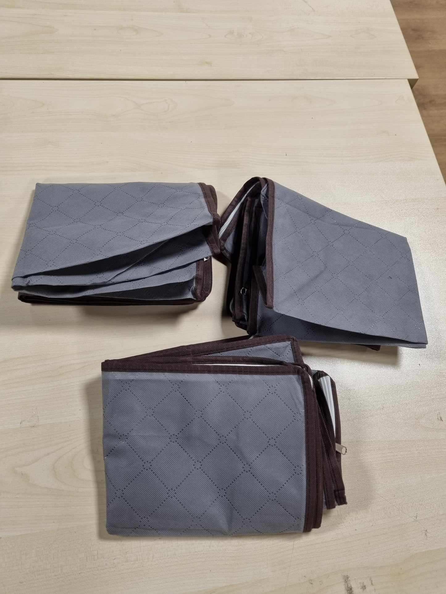 225339 - LIFEWIT Çantë për Ruajtjen e Rrobave, Kuti e Palosshme, Gri, 35 L, Set me 3 copë