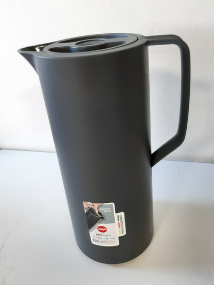 223806 - EMSA Motiva Termos Flask 1L, Flask i Izoluar me Mbyllje të Shpejtë, Mban Pijet të Nxehta për 12 Orë, të Ftohta për 24 Orë, Mbulesë Qelqi, Prodhuar në Gjermani, Antracit, N41701