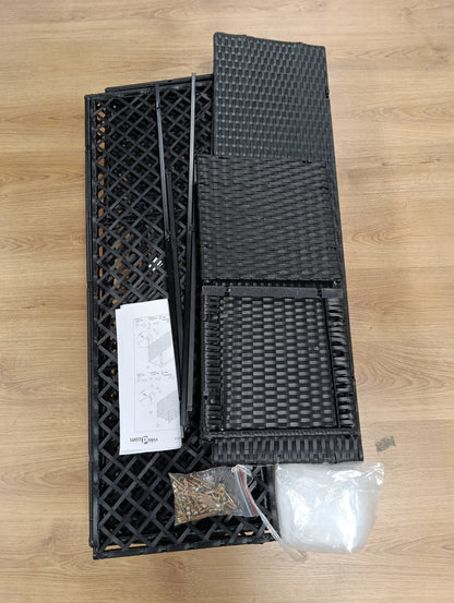 244944 - vidaXL Vazo Kopshti me Rresht, E Zezë 105 x 30 x 170 cm Metalike