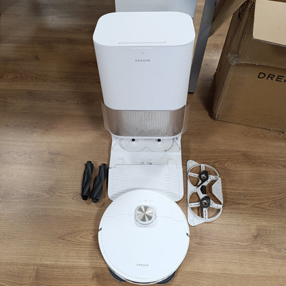 89027 - DREAME Robot-Fshesë L40 Ultra, Fuqi Pastrimi 11,000Pa, Mopa vetëpastruese me ujë të nxehtë në 65°C, Zbrazje automatike, Kontroll me zë, Furçë anësore e zgjerueshme dhe e ngritshme