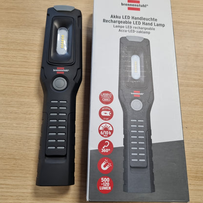 255752 - Brennenstuhl HL 501 Dritë pune LED e rikarikueshme me magnet dhe 6 LED SMD, 500+120lm, 10 orë funksionimi, grep 360°, mbështetëse e palosshme