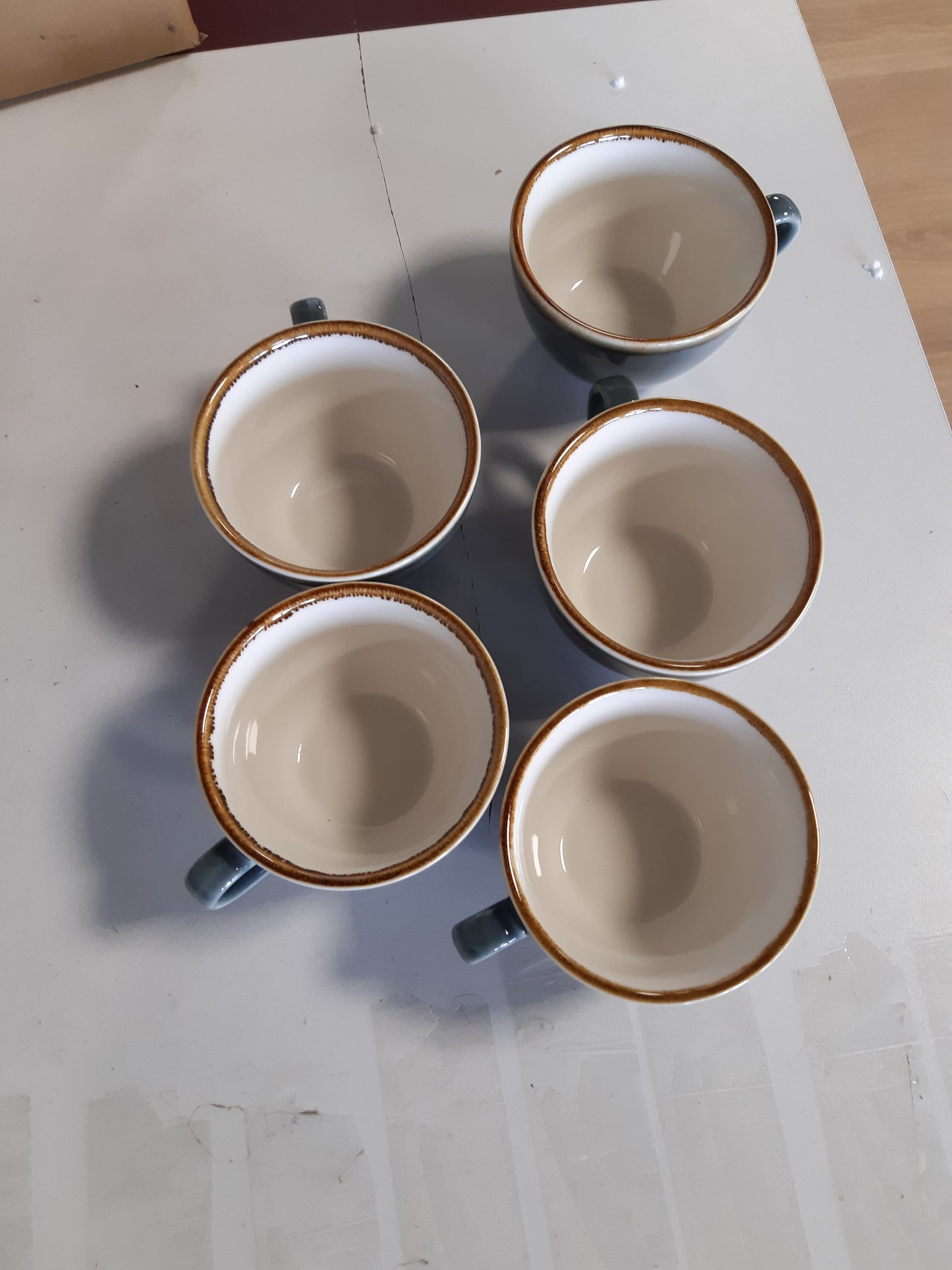 195527 - OLYMPIA KILN: Set 6 Filxhanësh Kafeje për Cappuccino në Ngjyrën Ocean, Kapacitet 340 ml/12 oz, Përshtatet me Pjatat: GP333, GP349, GP365, GP481 - GP348