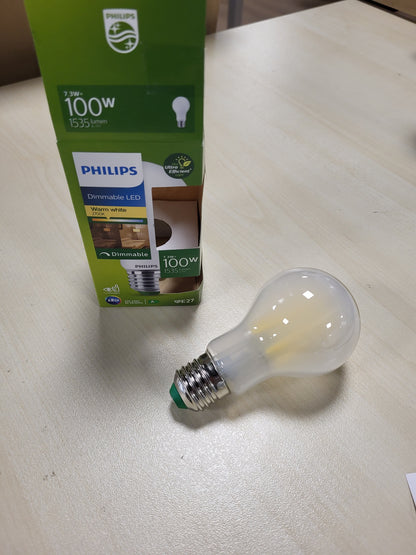 248078 - PHILIPS Llambë LED klasike, 100W, 1535lm, A60, E27 2700K, xham i akrilikuar, e zbehtë, mat