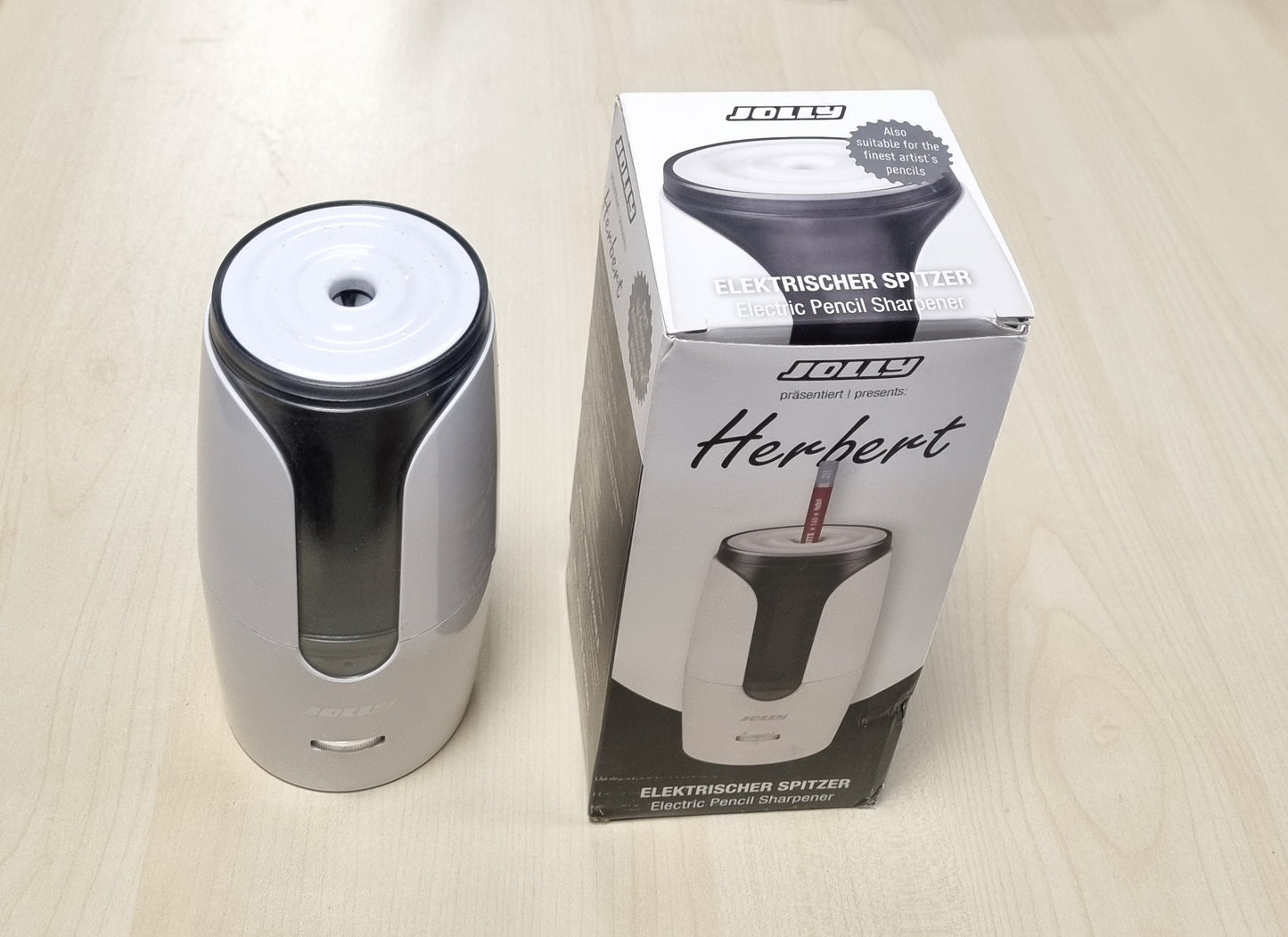 188885 - JOLLY HERBERT Mprehëse Elektrike për Lapsa, Madhësi e Madhe, e Përshtatshme për Lapsa Artistic dhe me Majë, me Ndalesë Automatike, e Bardhë