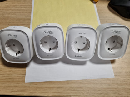 164454 - GHOME Prizë WiFi Smart 16A me Matje Konsumi Energjie, Kontroll Zëroi dhe Kohëmatës, Pako prej 4 Prizave, VETËM për WiFi 2.4GHz, 230V || 50/60Hz || 20-45°C, Ngjyra e Bardhë
