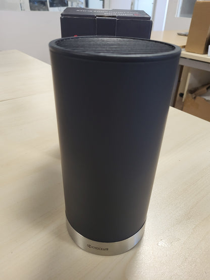 213834 - KYOCERA Bllok thikash i rrumbullakët (për 6-8 thika, plastikë, e zezë, çelik inox, 11 x 11 x 22.5 cm)