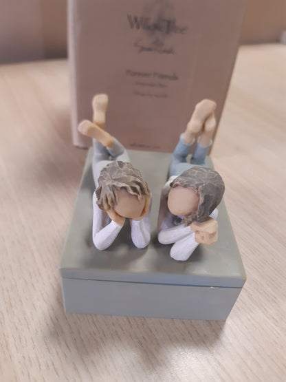 175124 - WILLOW TREE: Kuti Kujtimesh Bizhuterie për Tavolinë 'Pema e Shelgut, Miqtë Përgjithmonë', E Skulpturuar dhe e Pikturuar me Dorë, Modeli 28254