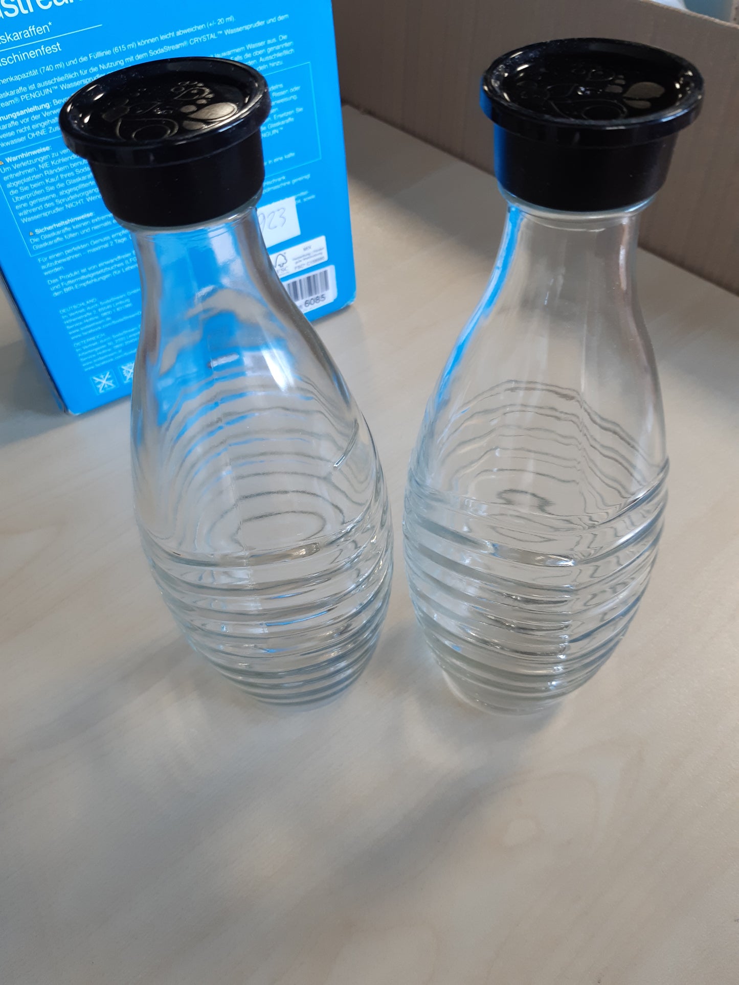 228923 - SODASTREAM 1047200490 Karafë qelqi, transparente, kapacitet: 2 x 0.615 L