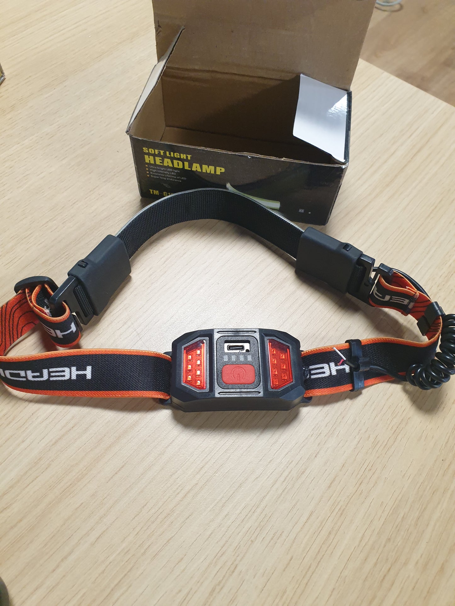 221622 - KUPRO Llambë koke e rikarikueshme USB, 210 gradë, 500 lumen, 3 mënyra, e papërshkueshme nga uji