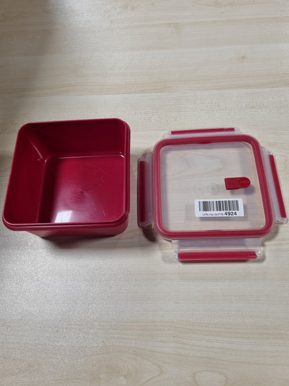 242166 - EMSA KAPËSE ENËSH PËR MIKROVALË N10604 | Valvul mikrovale | 1.3 L | Katror | Kuti dreke | Shenja matjeje të integruara | Prodhuar në Gjermani | E kuqe/Transparente