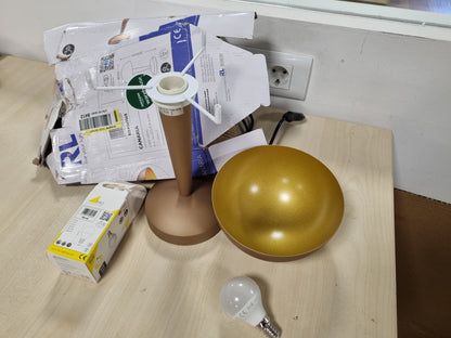 222099 - REALITY LEUCHTEN Llambë tavoline Canaria R59561165, metalike, ngjyrë kafe/ari, LED E14 4.9 Watt, me prekje ndezje/fikje