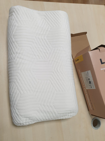 251102 - LAMB Jastëk me Shkumë Memorieje 60x40 cm, Ergonomik, Rregullim Lartësie, Kundër Gërhitjes, Mbulesë e Lëvizshme