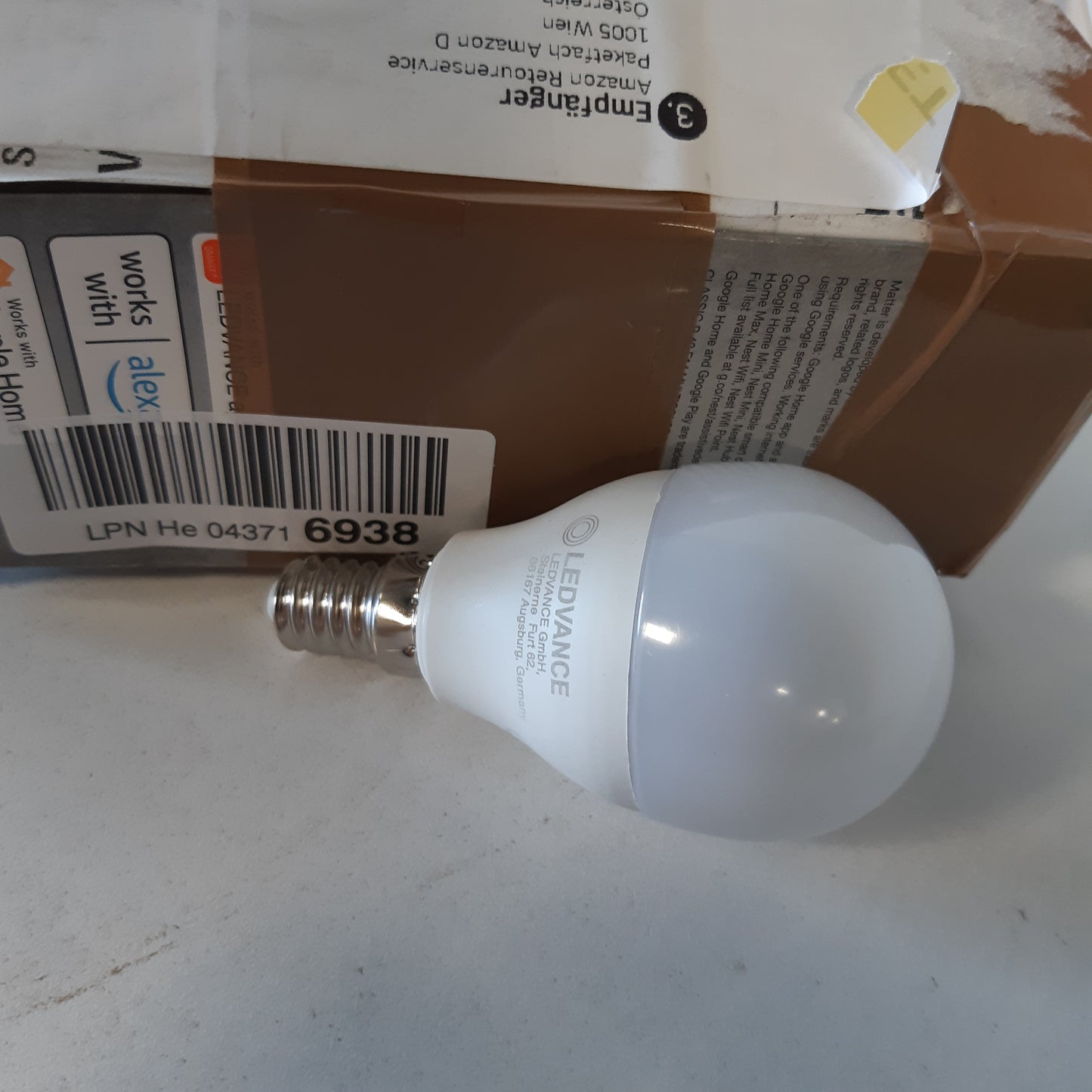 224840 - LEDVANCE LLAMPA LED SMART+ MATTER, e pajtueshme me Google, Alexa, Apple, 4.9W, 470lm, E14, jetëgjatësi deri në 20,000 orë