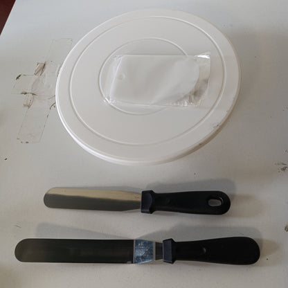 211177 - YUNXIASW Stand Torte Rrotulluese, 28x7cm, me 2 Spatula të Kënduara dhe 3 Kruajtëse, Për Pjekje, Brumëra, Glazurë dhe Dekorim