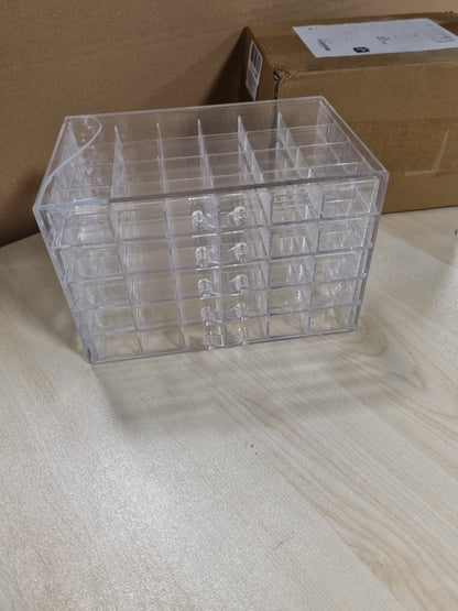 217798 - DMNNLP Vitrinë e vogël ekspozimi me gurë, 5 sirtarë, 120 rrjeta (3 x 3 cm), Kuti koleksioni prej akriliku transparent, Vitrina ekspozimi për objekte koleksionimi, Gurë të vegjël, Kuti për ruajtjen e gurëve të çmuar (21.5 x 14 x 14.5 cm)