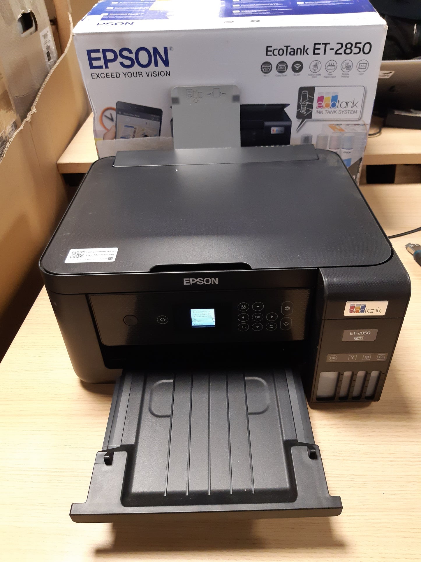 126070 - EPSON Printer Gjithçka-Në-Një EcoTank ET-2850 A4 Wi-Fi me Depozitë Boje, Përfshin Furnizim për 3 Vjet, Ngjyra e Zi