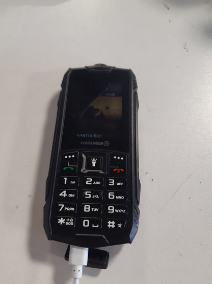 267833 - HAMMER H ROCK LTE, Telefon celular i fortë, 3000mAh, 64GB, ekran IPS 2.4", butona të mëdhenj, buton SOS, dritë dore, radio FM, Bluetooth, USB-C, dy karta SIM, IP68/MIL-STD-810H, i zi