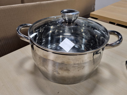 214326 - FLORINA Tenxhere 22 cm, 4.8 L, prej çeliku inox, me kapak qelqi