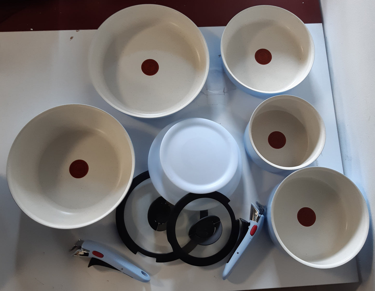 TEFAL Set enësh gatimi Ingenio Serenity, 11 pjesë, set i palosshëm, alumini, shtresë jo ngjitëse Mineralia, dorezë e lëvizshme, i përshtatshëm për induksion, Calm Blue
