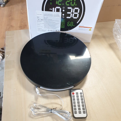 209021 - ORË MURI DIXHITALE, 10.3“, LED me alarm, kohëmatës mbrapsht, DST, matës temperaturë dhe lagështi, errësim automatik dhe telekomandë, e përshtatshme për klasë, dhomë ndenjeje, zyrë dhe palestër