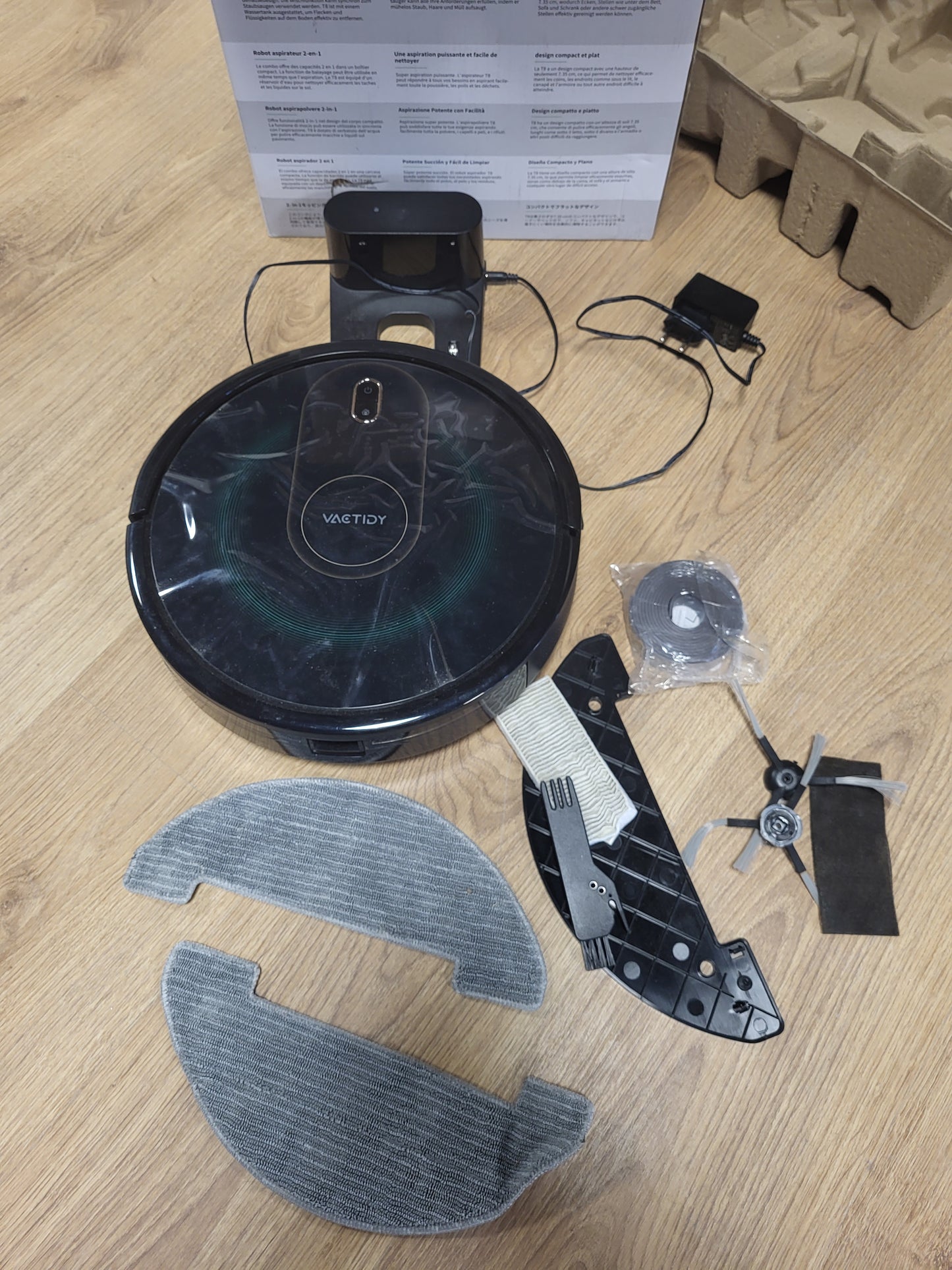 167293 - FSHESË VACTIDY Me Korrent Robotike, Nimble T8 Me Thithje Fuqishme, Kontroll Nga Siri, App dhe Alexa, Rezervuar Uji Elektrik 2 në 1 për Pastrim Shtëpiak, Flokë, Pluhur dhe Dysheme