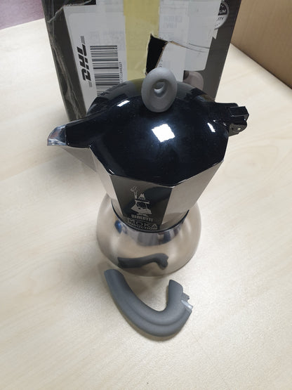 226751 - BIALETTI – Makinë kafeje me induksion Moka, 2 filxhanë (100 ml), e përshtatshme për të gjitha sobat, dizajn elegant, e zezë