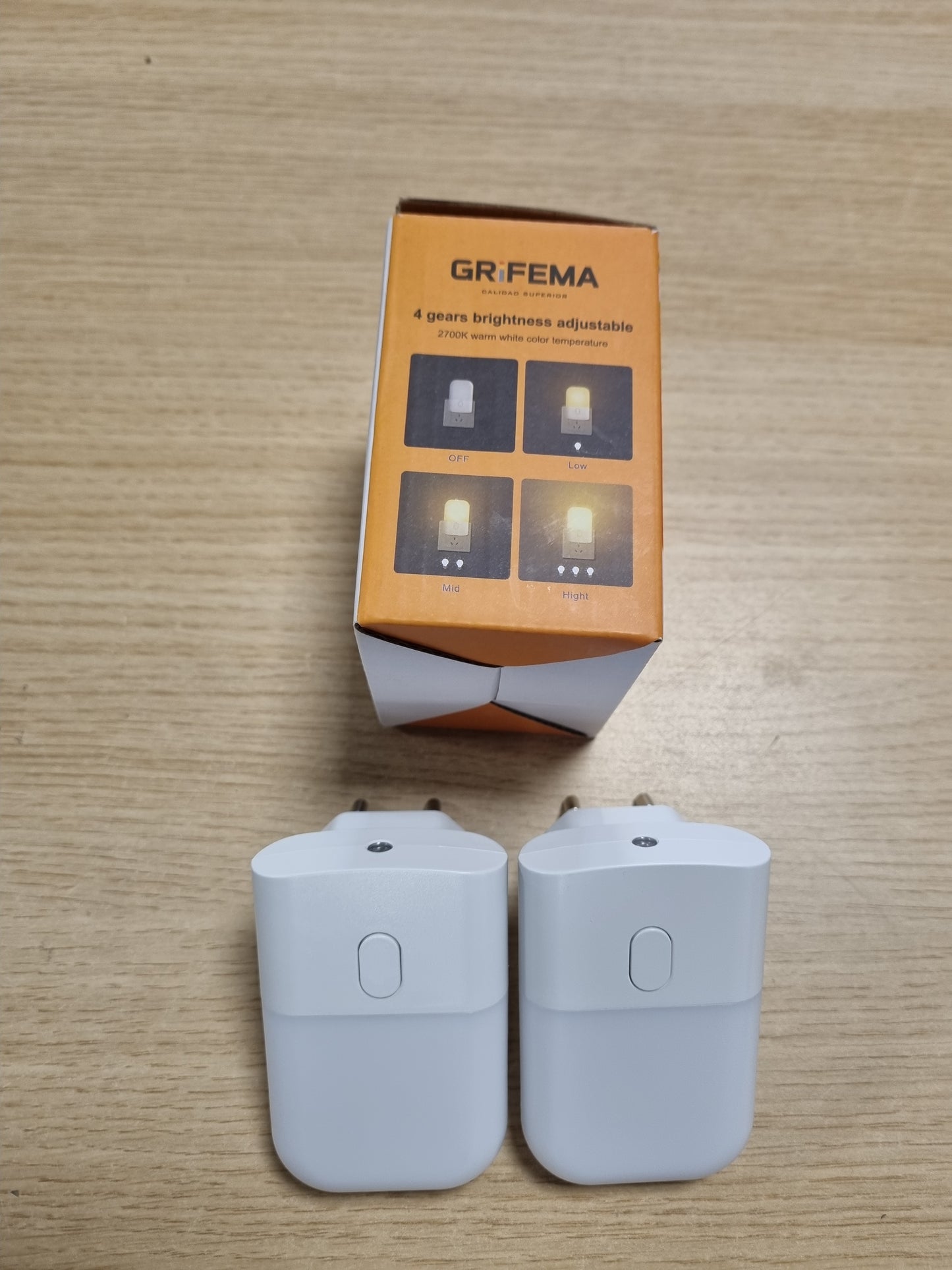 263325 - GRIFEMA GD101-2 Dritë nate për fëmijë, 2 copë, 3 nivele ndriçimi të rregullueshme, sensor drite, 2700K e bardhë e ngrohtë
