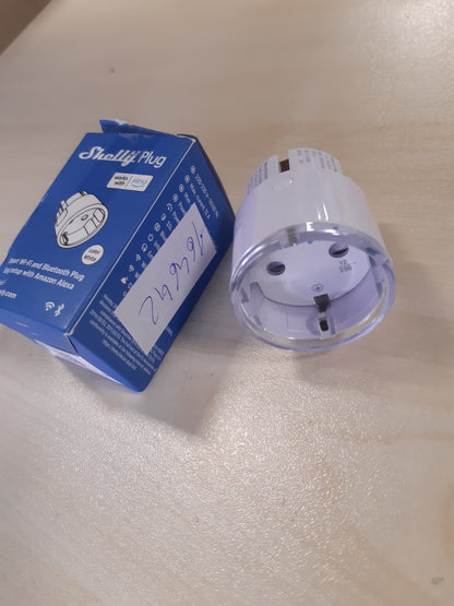 164642 - SHELLY Prizë Inteligjente Wi-Fi e Bardhë, Tipi F, Matje Energjie, 12A, 2500W, me Alexa, Pa Nevojë për Hub, Telekomandë dhe Programe Inteligjente