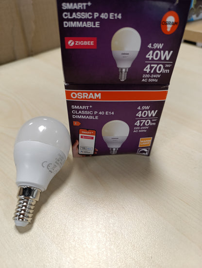 248330 - OSRAM Llampa LED SMART P40 Mini, E14, 4.9W, ZigBee 3.0, 2700K, Kontroll Aplikacioni, Alexa, Shtëpi Inteligjente