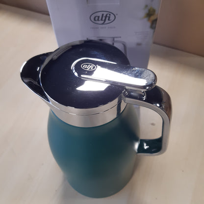260414 - ALFI Shishe Vakumi 1.0l, Çelik Inox, Mbulesë Qelqi Higjienike, Kapak me Rrotullim, Buton Shtypjeje, Dorezë Ergonomike, Pa BPA