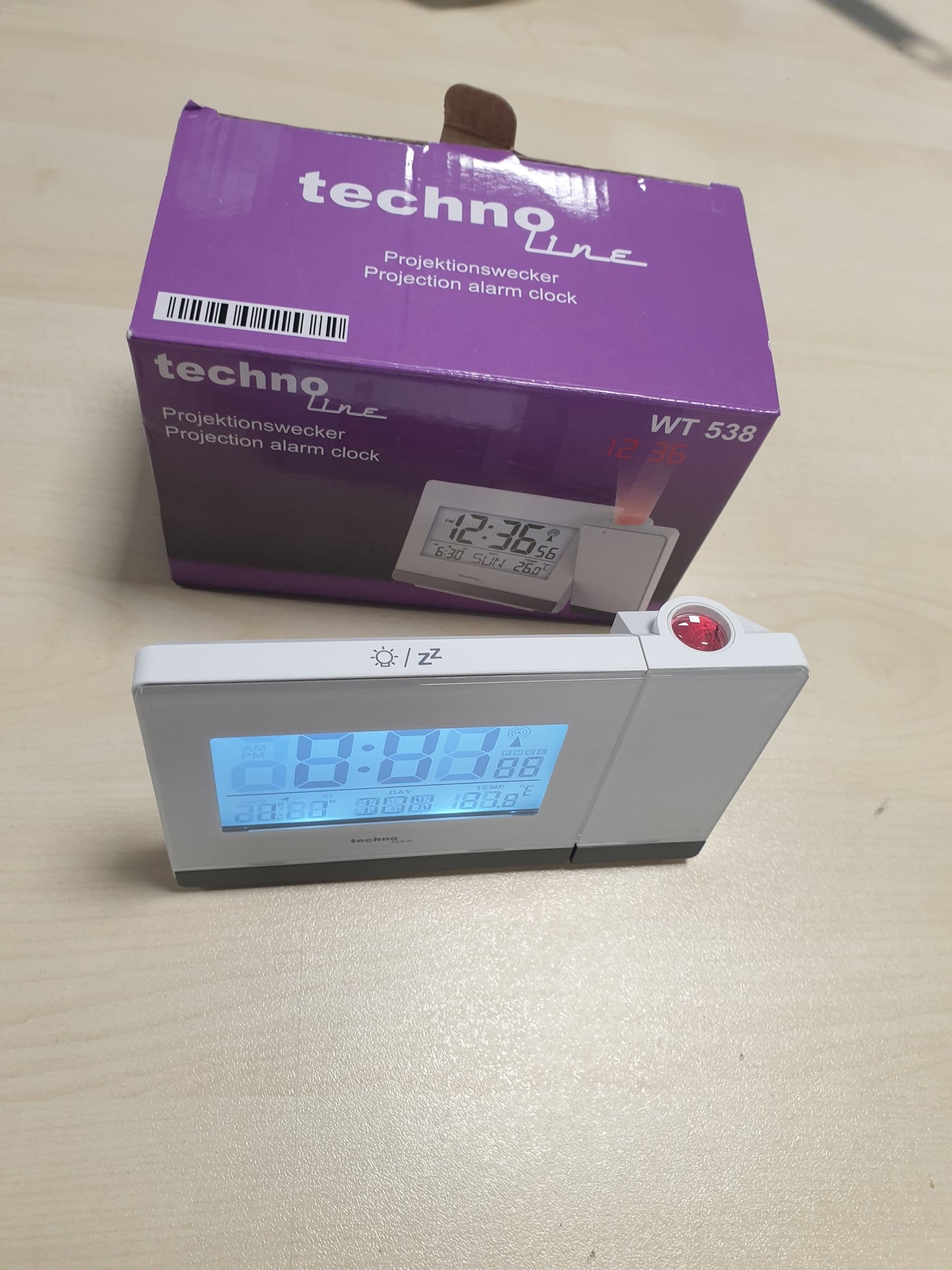 251210 - TECHNOLINE Orë alarmi me radio WT538w, e bardhë, 15 cm x 9 cm x 1.5 cm