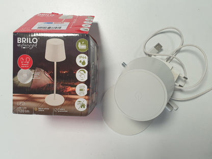 224688 - BRILONER Llambë Tavoline LED Pa Tel IP44, Kontroll me Prekje, Bateri e Zëvendësueshme, 11x34.5 cm, E Bardhë Ngjyrë E Ftohtë