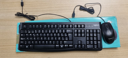 189389 - LOGITECH MK120 Kombinim Tastiere dhe Mausi me Tel, Me Tastierë të Madhësisë së Plotë, Maus Optik, USB Plug-and-Play, i Pajtueshëm me PC dhe Laptop, Layout-i Spanjoll QWERTY - Ngjyra e Zezë