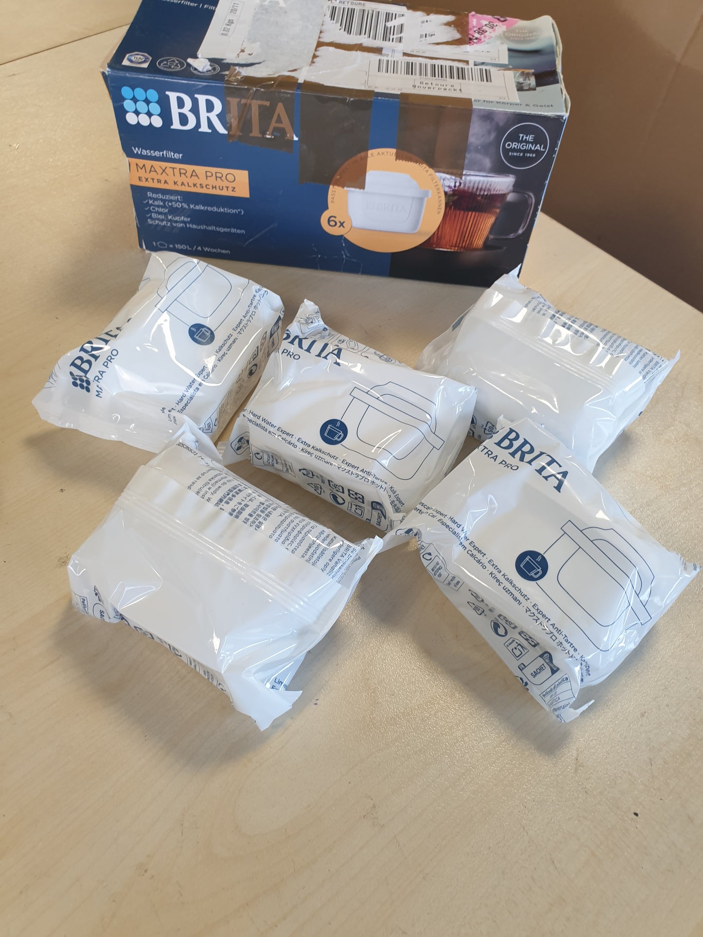 221871 - BRITA Fishek filtri uji MAXTRA PRO Extra (pako me 6), furnizim gjashtëmujor, filtër uji zëvendësues origjinal