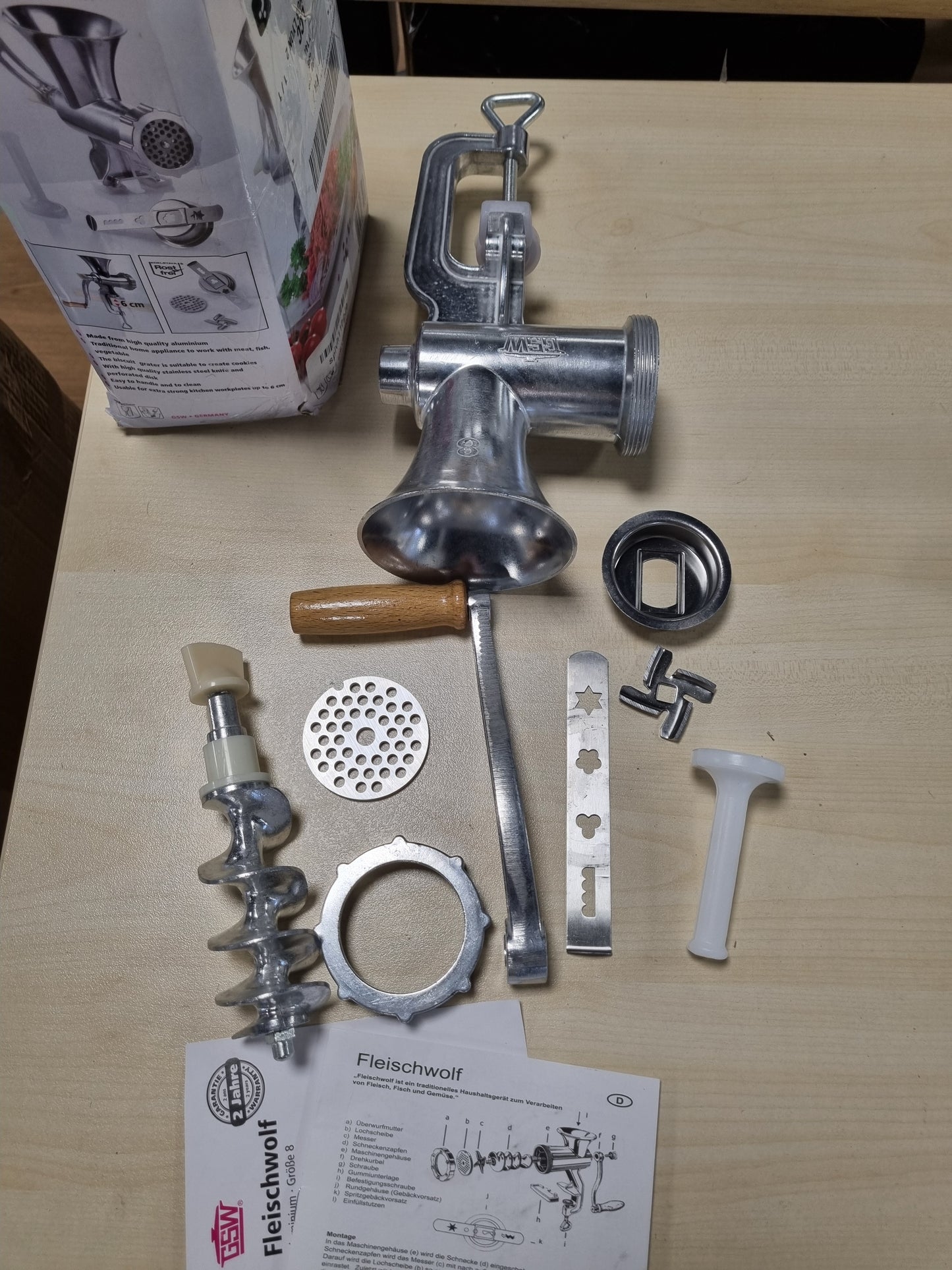 221822 - GSW Mulli Mishi Nr. 8, Teh dhe Pllakë Bluarjeje prej Çeliku Inox, Aksesor Brumi dhe Shtytës, Alumini, Argjendi