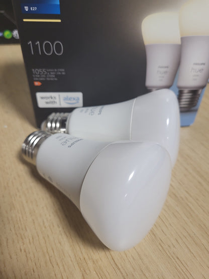 256204 - PHILIPS HUE - Pllaka dyshe E27, 2x1055lm, e zbehtë, dritë e bardhë e ngrohtë, kontrollueshme me aplikacionin, e pajtueshme me Amazon Alexa