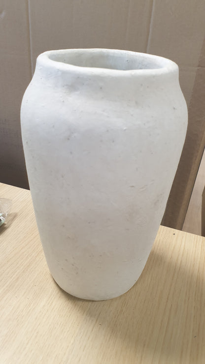 251577 - ARBORUS VAZO ÇIMENTOJE 23 CM, VAZO VINTAGE RUSTIKE DEKORUESE KREM PËR BUQETA ARTIFICIALE