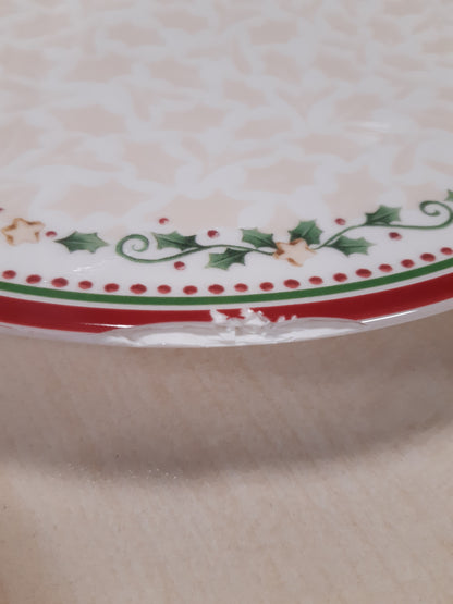 209214 - VILLEROY & BOCH Pjatë Darke Winter Bakery Delight Shooting Star, 27cm, Porcelan Premium, e Bardhë/e Kuqe/Bezhë