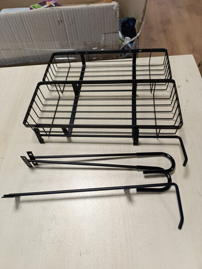 215565 - PICKPIFF Raft Dushi i Varur, Mbajtëse Shampoje për Dyert e Dushit prej Qelqi, Nuk Kërkohet Shpim, Mbajtëse Shampoje dhe Xheli Dushi prej Çeliku Inoks, E Zezë, H-57cm