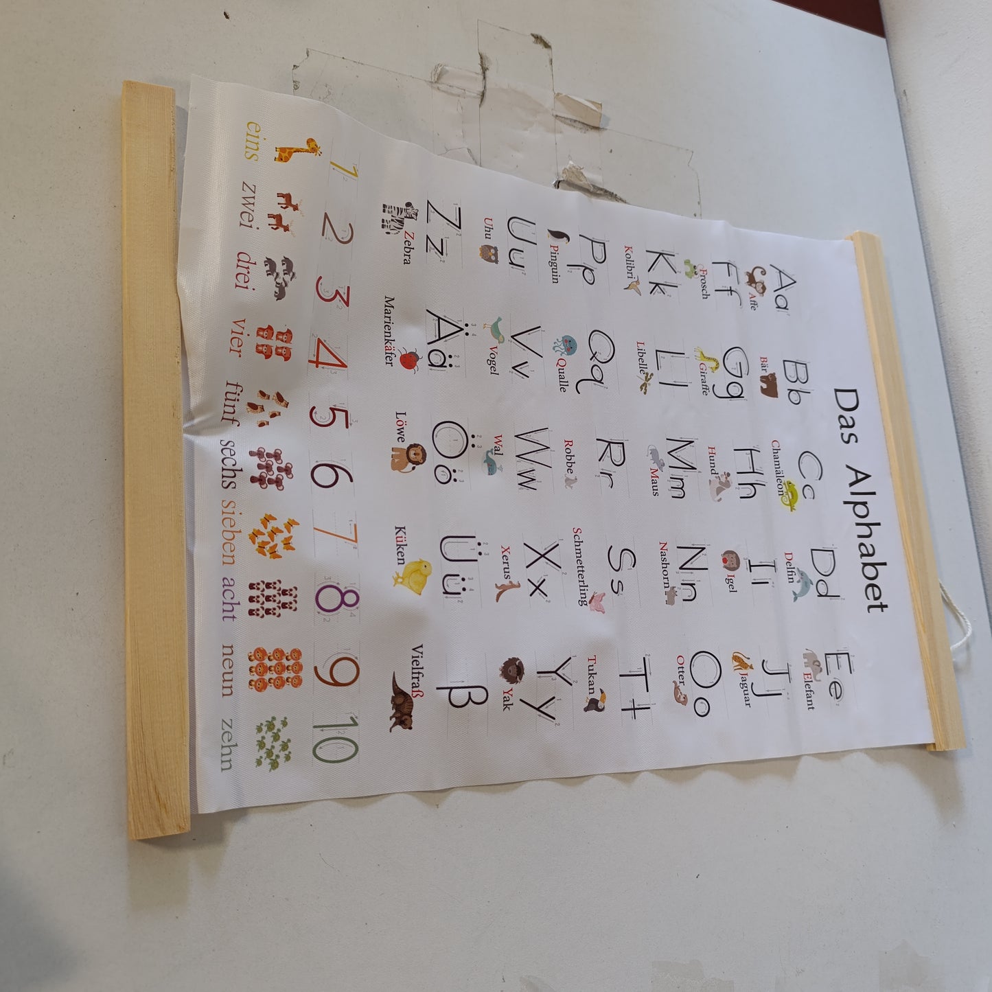 225317 - Maxmoc Poster ABC për Fëmijë 30x40 cm, Poster Mësimi i Numrave të Alfabetit për Dhuratë Fillimi në Shkollë për Fëmijë, Dekorim Muri për Dhomën e Fëmijëve, Kopsht, Parashkollor, Shkollë Fillore