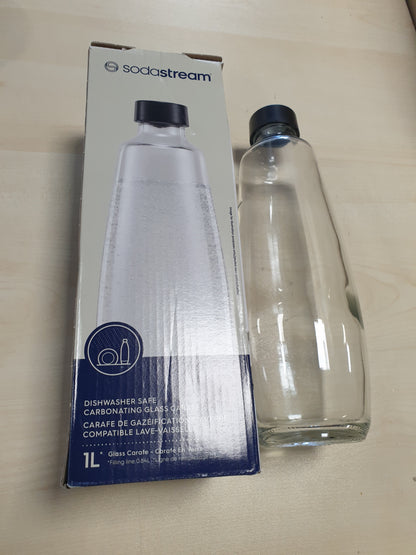 180115 - SODASTREAM Karafë Qelqi për Pajisje DUO, Për Ujë të Gazuar dhe Sodë, I Sigurt për Lavastovilje, Transparent