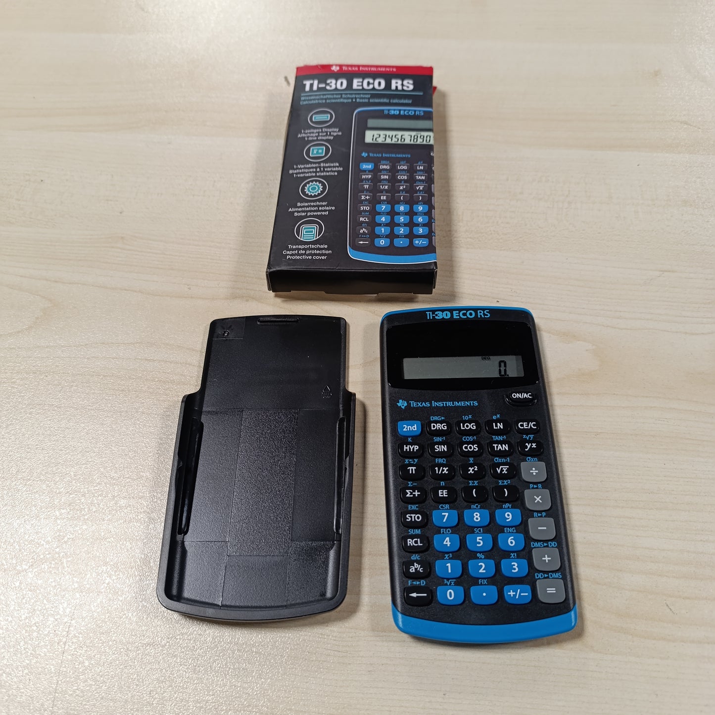 268878 - TEXAS INSTRUMENTS Kalkulator Shkollor TI-30 ECO RS, Teknik-Shkencor, Ekran 10-Shifror, Energji Diellore, i Zi